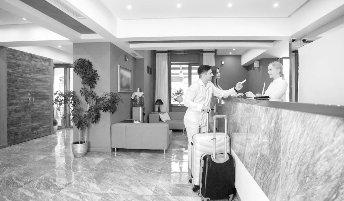 Reception desk B&W